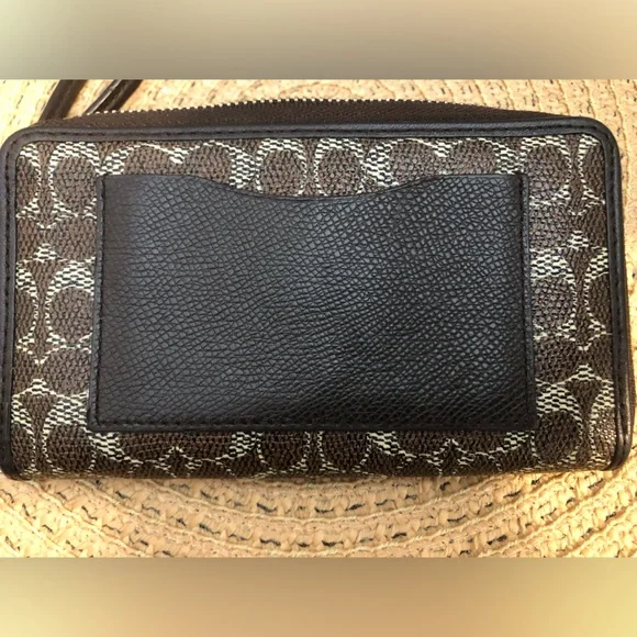 Coach Signature Brown Wristlet - Picture 3 of 5